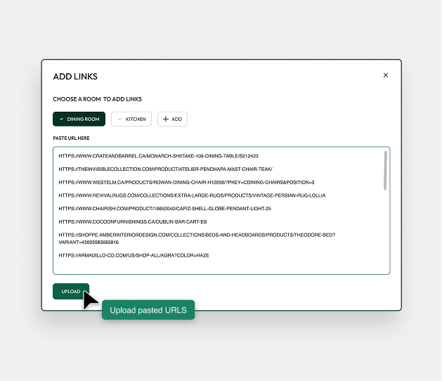 Dropping product links, spec PDFs and spreadsheets into Casa